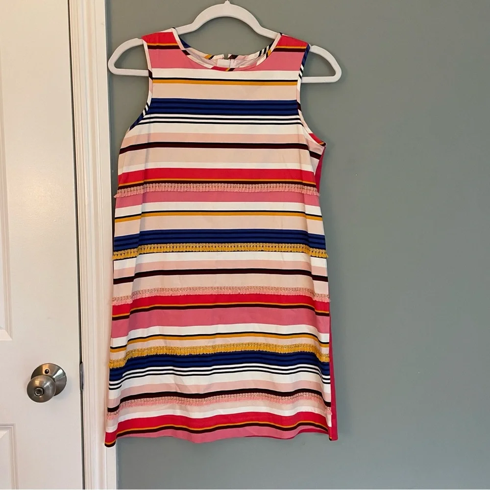 Kate Spade Striped Tassel Multicolor Mini Shift Dress
